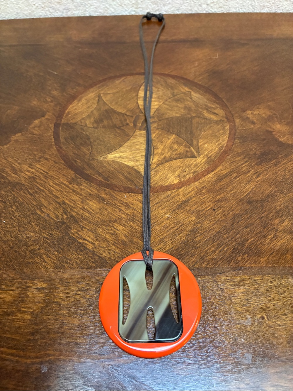 Hermes Buffalo Hone Pendant Necklace